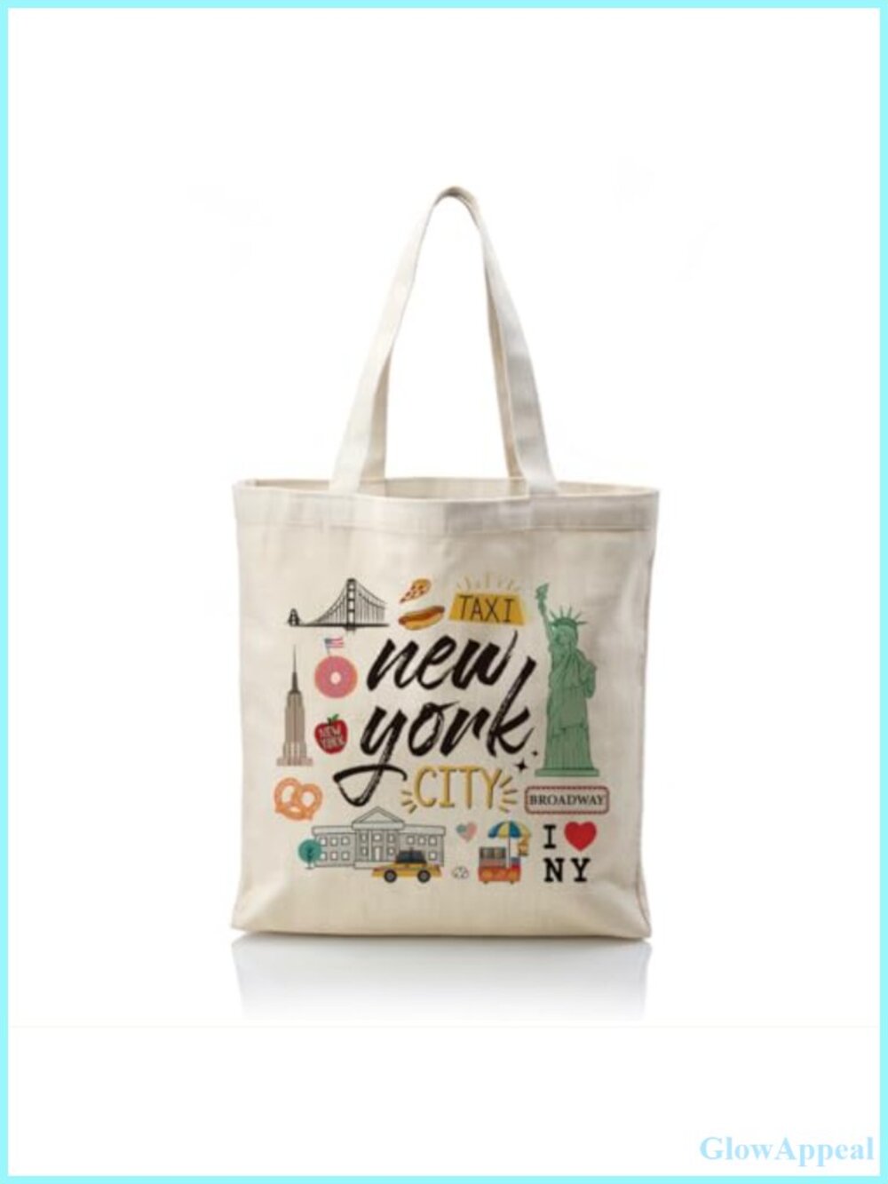 Chicago Travel Souvenir Canvas Tote Bag Aesthetic Reusable Cotton Shoulder Bag